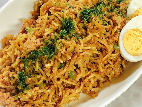 電子レンジで簡単!そばめし♪